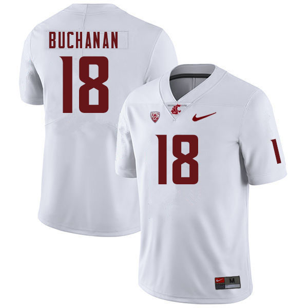Washington State Cougars #18 Marshawn Buchanan College Football Jerseys Sale-White